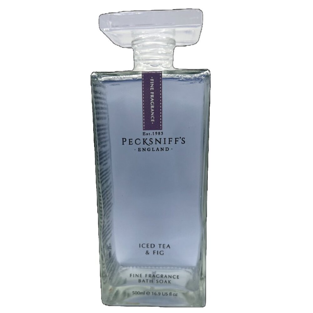 NEW Pecksniffs Iced Tea & Fig Fine Fragrance Glass Bottle Bath Soak - 16.9 fl oz